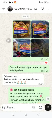 Testimonial Papan Bunga Pernikahan banyuasin